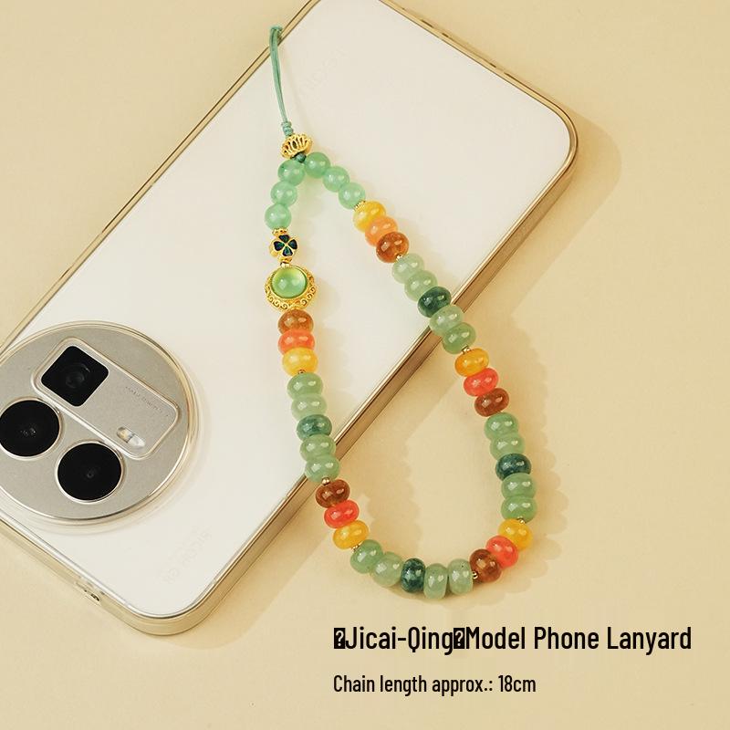 Ran Pu Jade Beaded Anti-Lost Women s Phone Chain - Chinese Style Dopamine Pendant