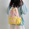 Schoolbag outdoor hiking wind drawstring bundle mouth color matching leisure outing lightweight backpack high value badminton racket bag women