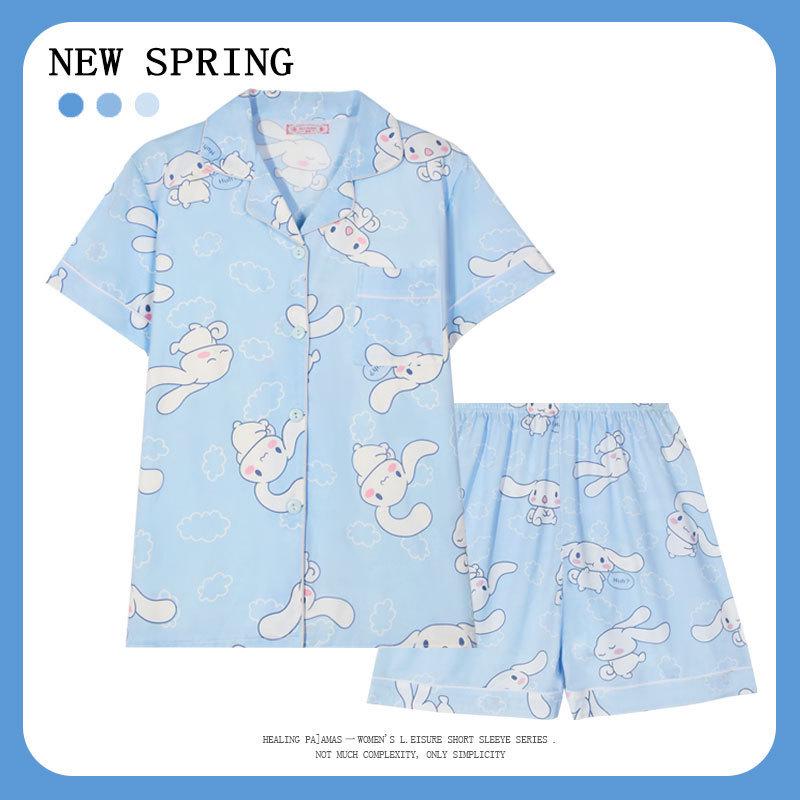 Women’s Cute Cotton Short Sleeve Pajama Set - Summer Style