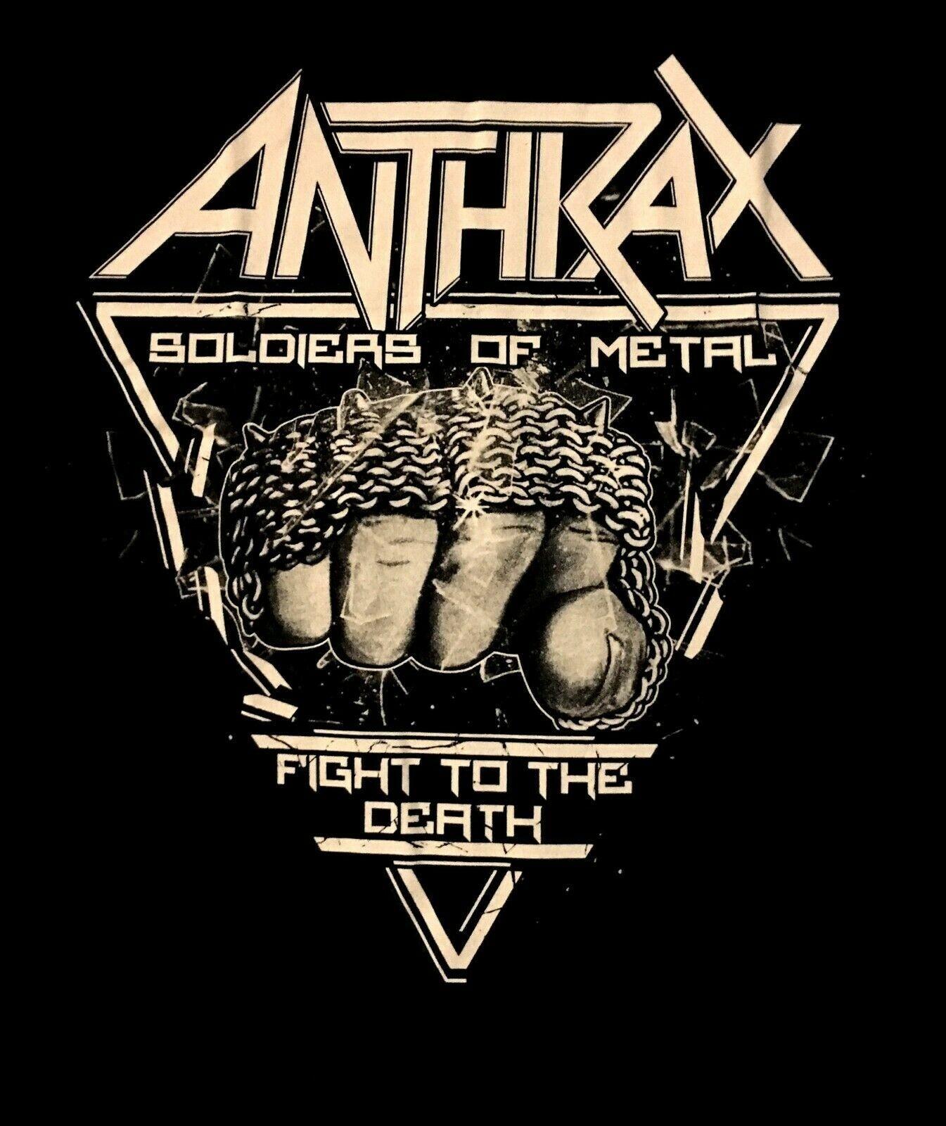 Vintage ANTHRAX lgo SOLDIERS OF Cotton Black Men S-234XL T-shirt XL