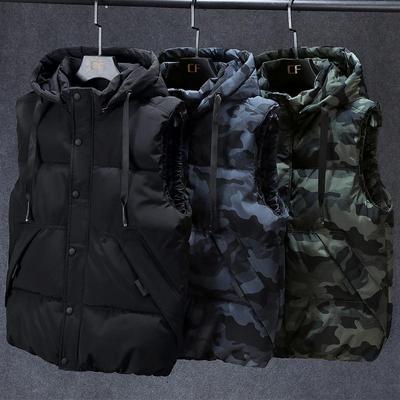 Plus Size L-7XL Autumn Winter Men Vest Hooded  New Casual Sleeveless Jackets For Men Warm Parkas