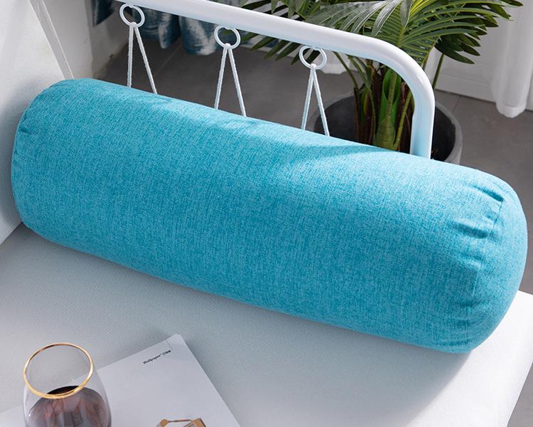Removable and Washable Leg-Clamping Bolster Pillow - Cylindrical Bed Gap Filler with Imitation Cotton Linen.