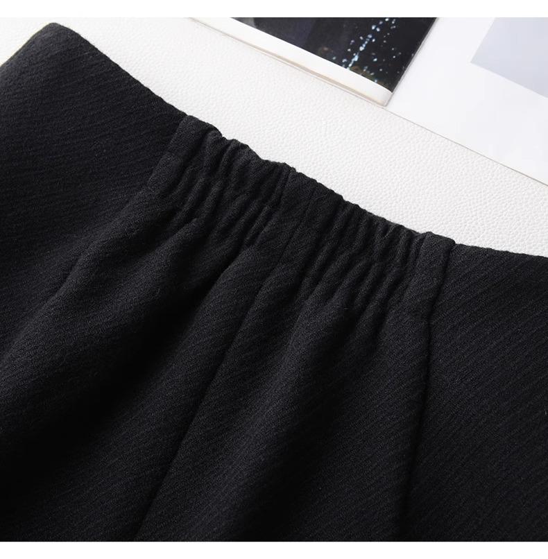 Women's High-Waisted Gray Wool Bodycon Skirt - Autumn/Winter 2024 A-Line Retro Mid-Length Skirt