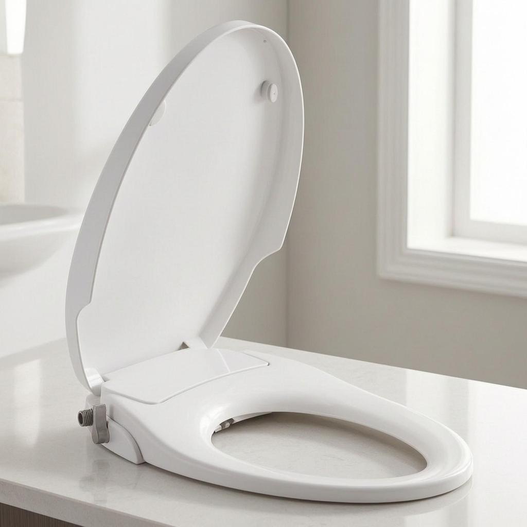 NonElectric Toilet Seat with Rinse | Adjustable Mounting Spacing, Spray