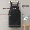 Oilproof Unisex Style Waterproof Korean Sleeveless Apron With Zipper Pocket
