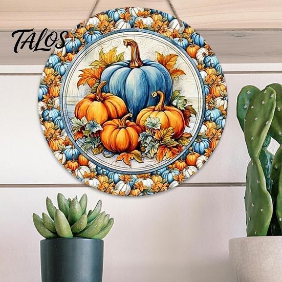 Harvest Festival Party Supplies Welcome Sign for Front Door, Rustic Wooden Hanging Pumpkin Art Entryway with Hemp Rope, Autumn Plaque Fall Porch
