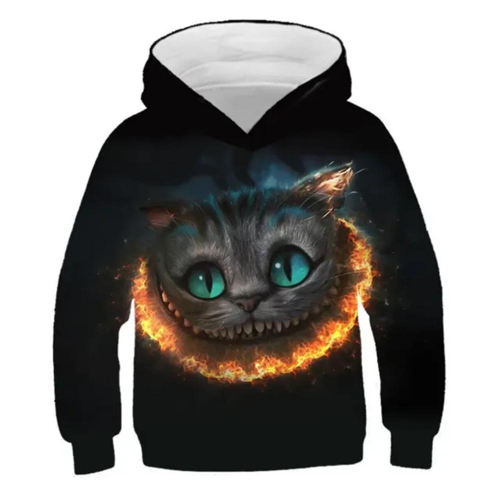 New Boys Girls 3d Animal Print Sweatshirt Kids Cartoon Wacky Fuzzy Cat Explore Space Galaxy Children Harajuku Hoodies Tops