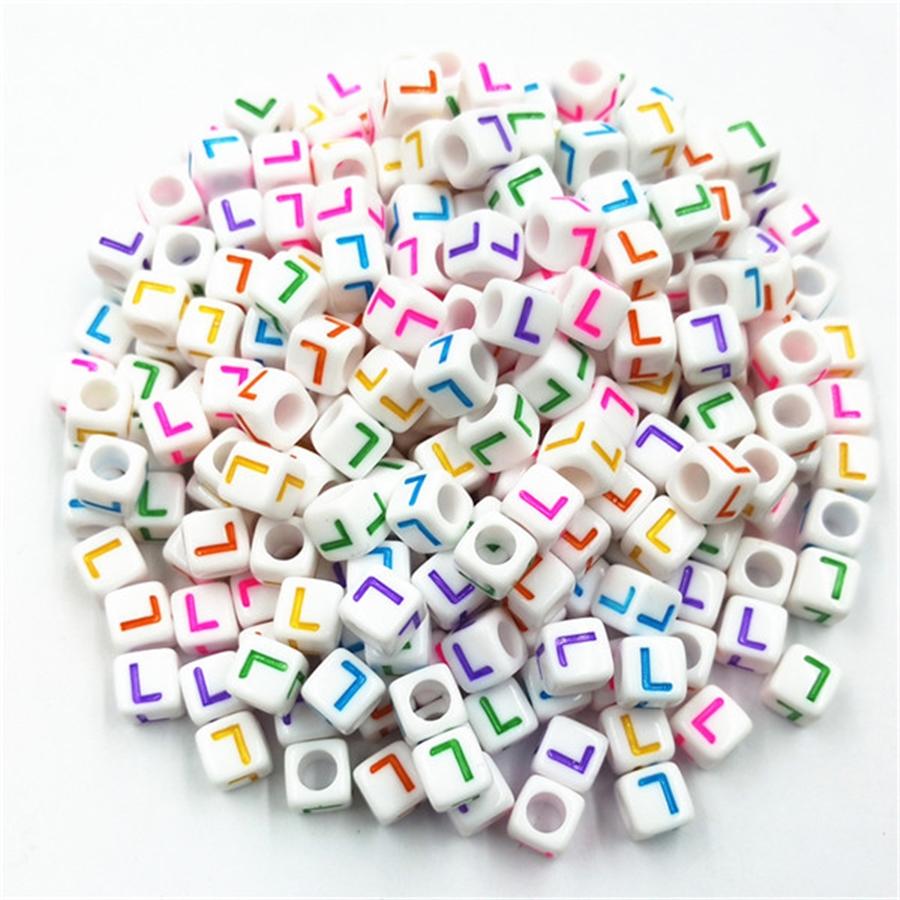 Acrylic Beads 100 Pcs/lot Letter Bead Jewelry Finding For DIY Necklace Bracelet Fashion Wholesale New 6mm High-quality