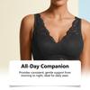 Zeriluna Lace V-neck Push-up Bra: Sexy, Skin-friendly, Breathable, Seamless, Comfortable, Fashionable Design with Beautiful Back.