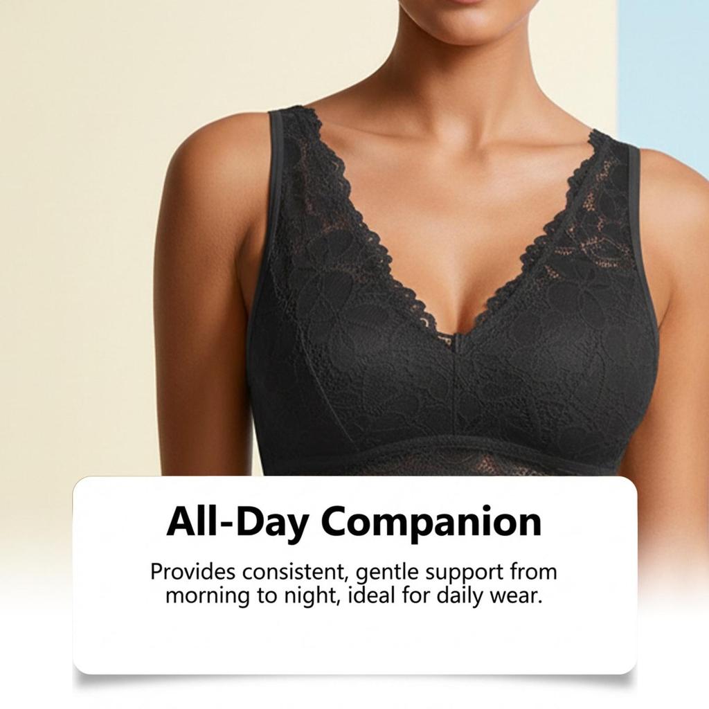 Zeriluna Lace V-neck Push-up Bra: Sexy, Skin-friendly, Breathable, Seamless, Comfortable, Fashionable Design with Beautiful Back.