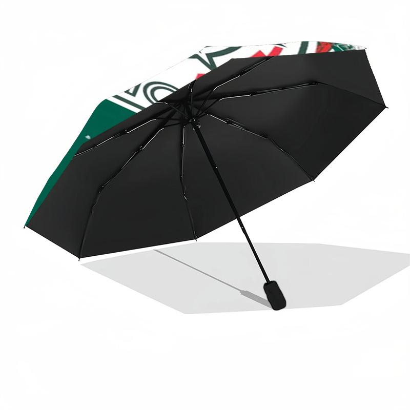 Mexico Football Crest Umbrella - Automatic Open/Close, Compact 8-Rib Lightweight Umbrella Essential for outdoorPicnic Accessory Fan Gifts