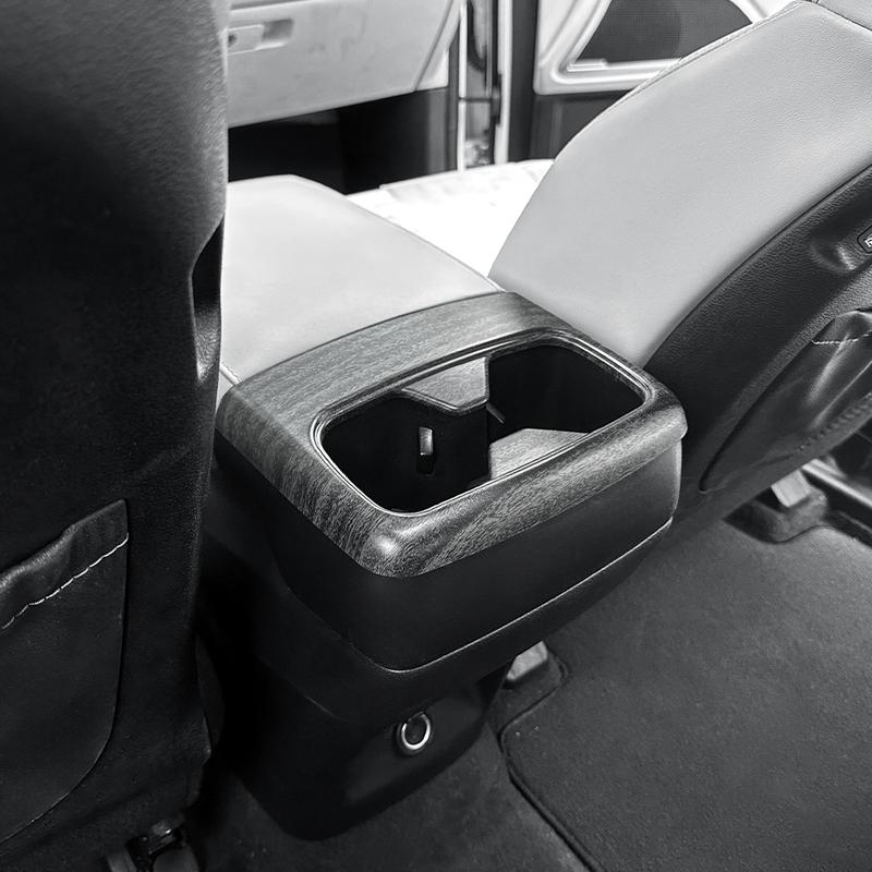 For Kia Telluride -2025 Carbon Fiber Style ABS Rear Passenger Seat Water Cup Holder Frame Cover Trim Accessories LHD/RHD