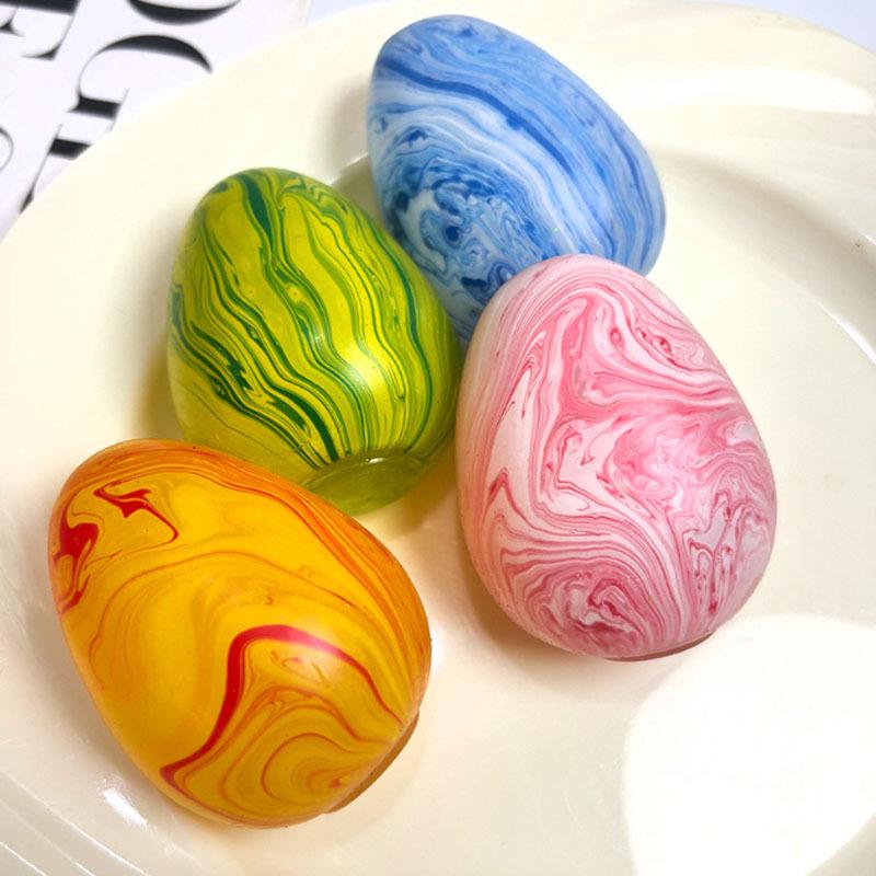 

Swirl Pattern Maltose Egg Squeeze Toy - Ice Cube Decompression Stress Relief Toy TPR Material