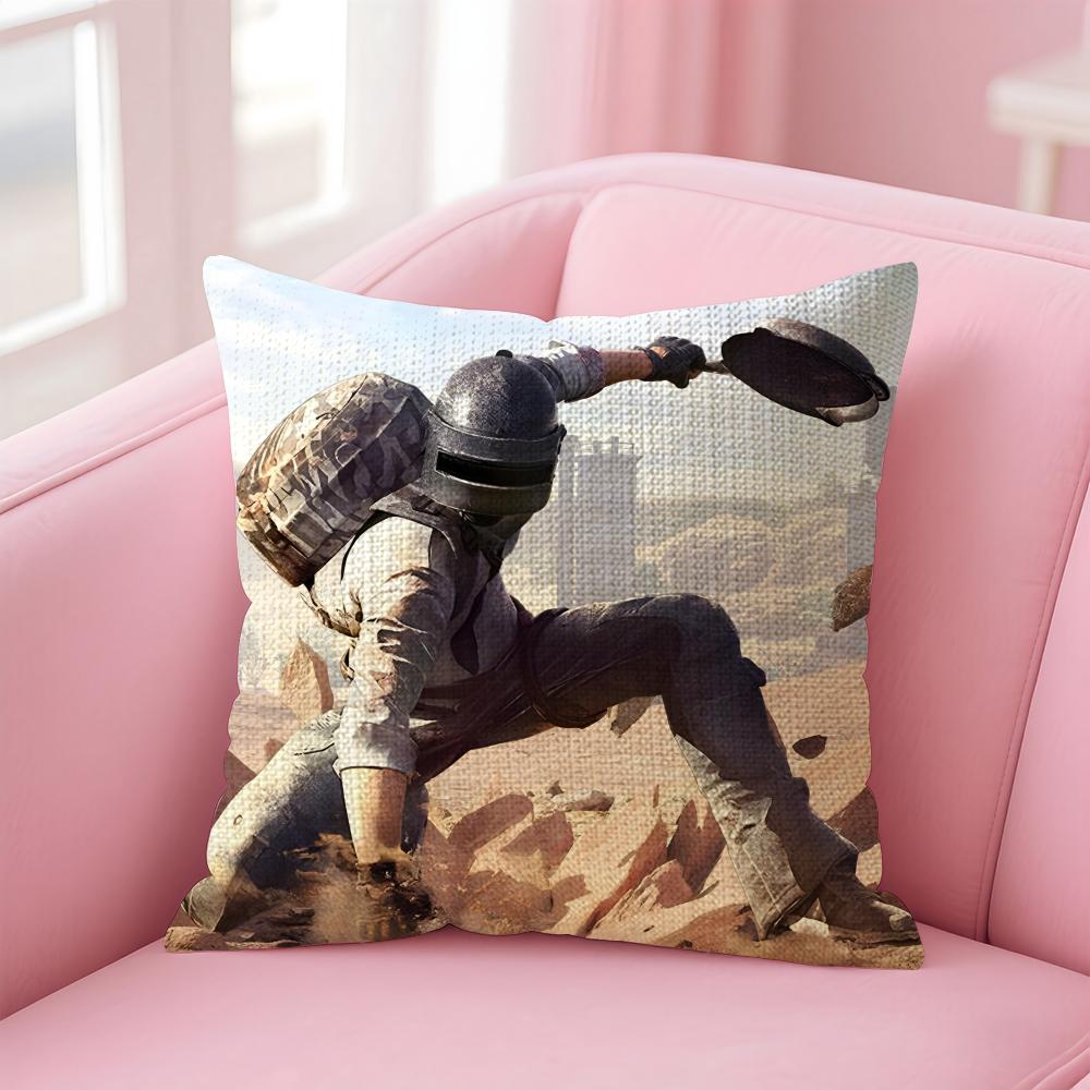 

PPUBG Game Cushion Cover Natural Linen Pillow Case DoubleSided Print Decorative Sofa Pillowcase Home Decor Gift 30x30cm