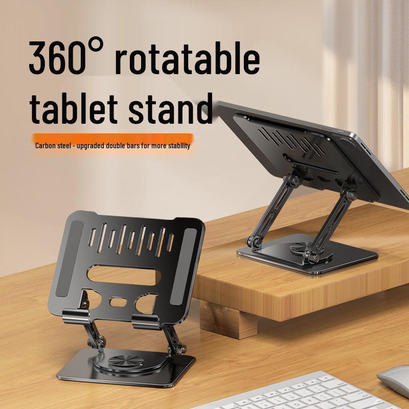 Foldable Adjustable Carbon Steel Desktop Stand for Tablets and Phones