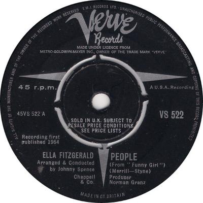 7-Zoll Schallplatte ELLA FITZGERALD People VS522 VERVE RECORDS 1964 UK Jazz Gebraucht