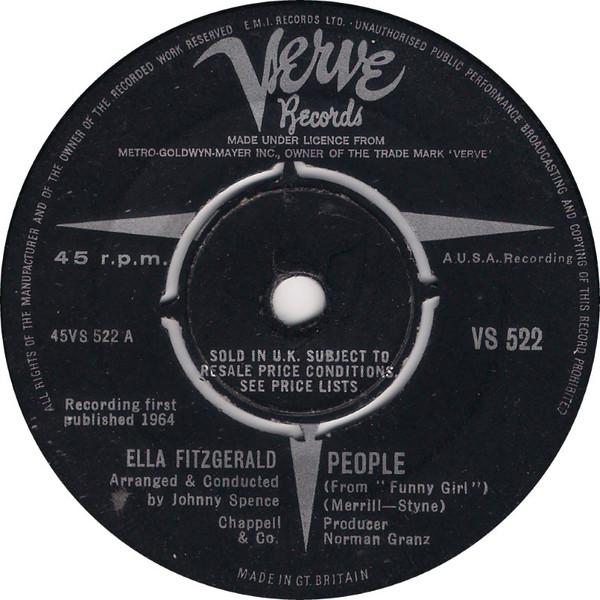 

7inch Record ELLA FITZGERALD People VS522 VERVE RECORDS 1964 UK Jazz Used