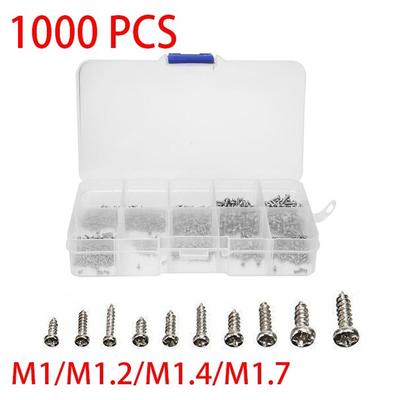 1000Pcs Mini Screw Kit M1 M1.2 M1.4 M1.7 Phillipspan Head  Screws