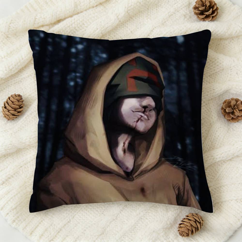 Horror Short Film Mmarble Hhornets Doublesided Printed Square Decorative Cushion Cover for Sofa Living Room Home Decor