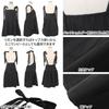 Kobe Lettuce Women's Mini Dress Tunic with Ribbon and Tiered Bustier, Spring/Summer [E3471], Size M, Black