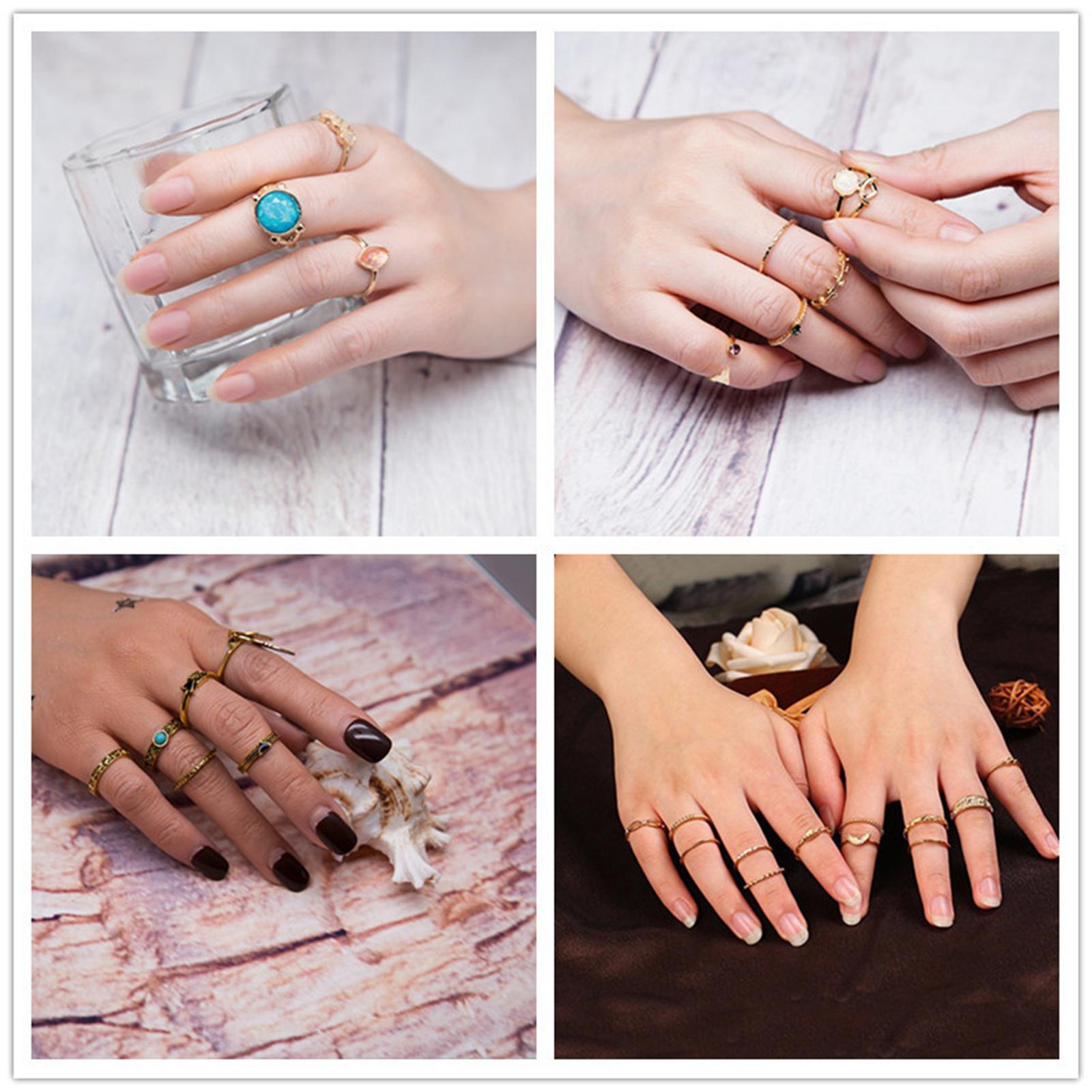 

12PCS Vintage Women s Boho Crystal Flower Ring Tibetan Turkish One Size