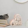 Wooden Pet Heart Shaped Memorial Plaque Loss of Sympathy Gift Table Centerpieces for Home