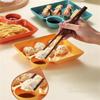 1PCS Square Dumpling Plate with Vinegar Space Snack Platter Creative Separated Divided Tray Tableware Christmas Tableware