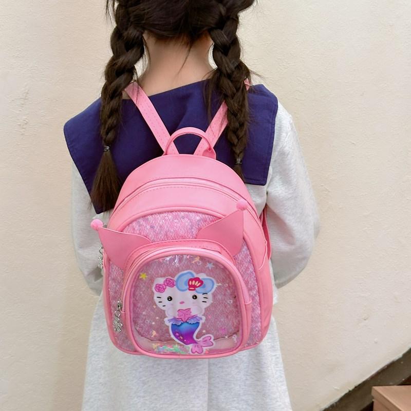 Children'S Backpack Fashion Sequins Kindergarten Elementary School Bag Cute Bow Foreign Style Girl Backpack