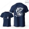 T-shirt per Amanti della Pesca da Uomo Cuore da Pescatore Stampa Pesce Persico Grafiche Magliette Casual a Manica Corta Abbigliamento Maschile Oversize