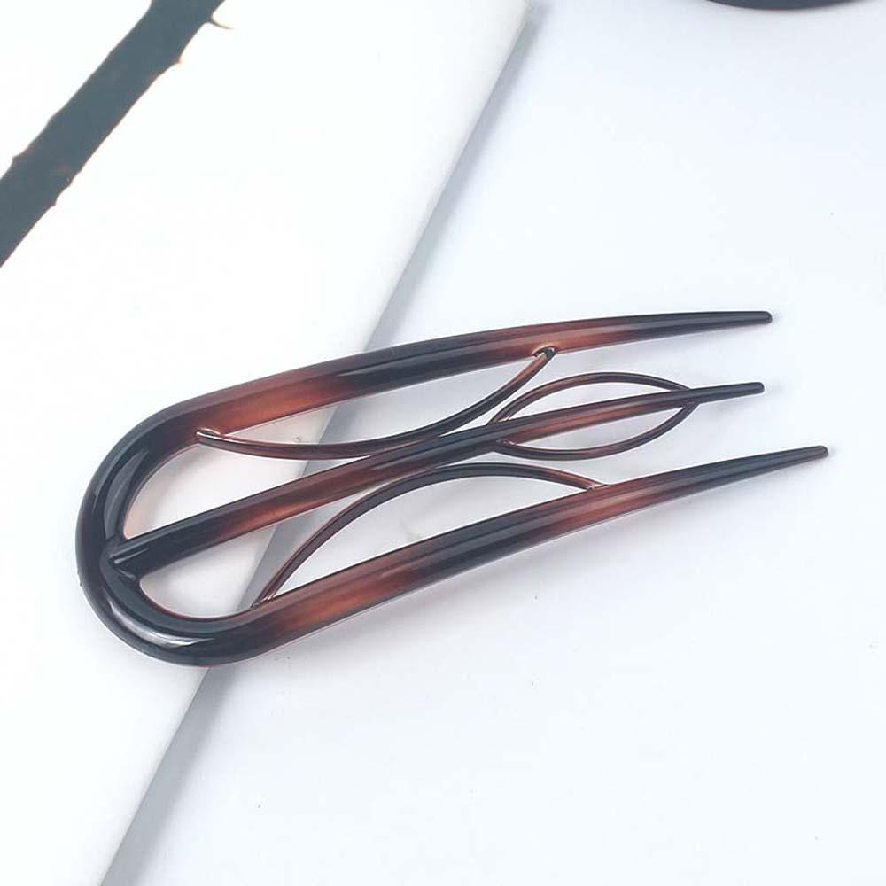 Waterproof Leaf U-shaped Hair Stick Geometric Headwear Elegant Resin Hair Fork  Festival