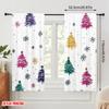 2pcs,2D Plane Printing Contemporary Curtains Christmas Tree Snowflake (2) Polyester Woven (without Rod) Festive for Bedroom,