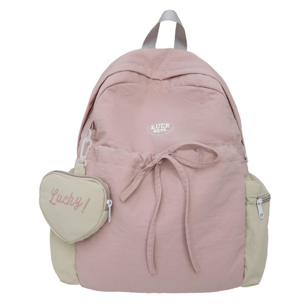 

Comfortable School Backpack Nylon Travel Rucksack Portable Shoulder Bag Travel розовый