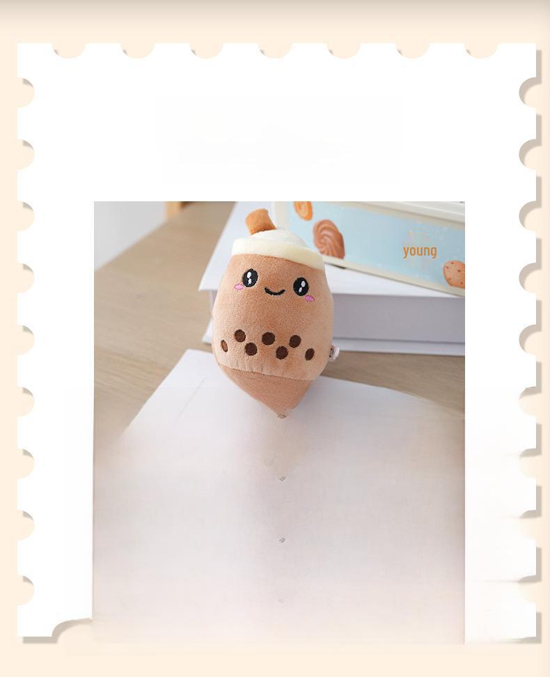 Fruit Pearl Milk Tea Plush Keychain - Cute Doll Bag Ornament Gift