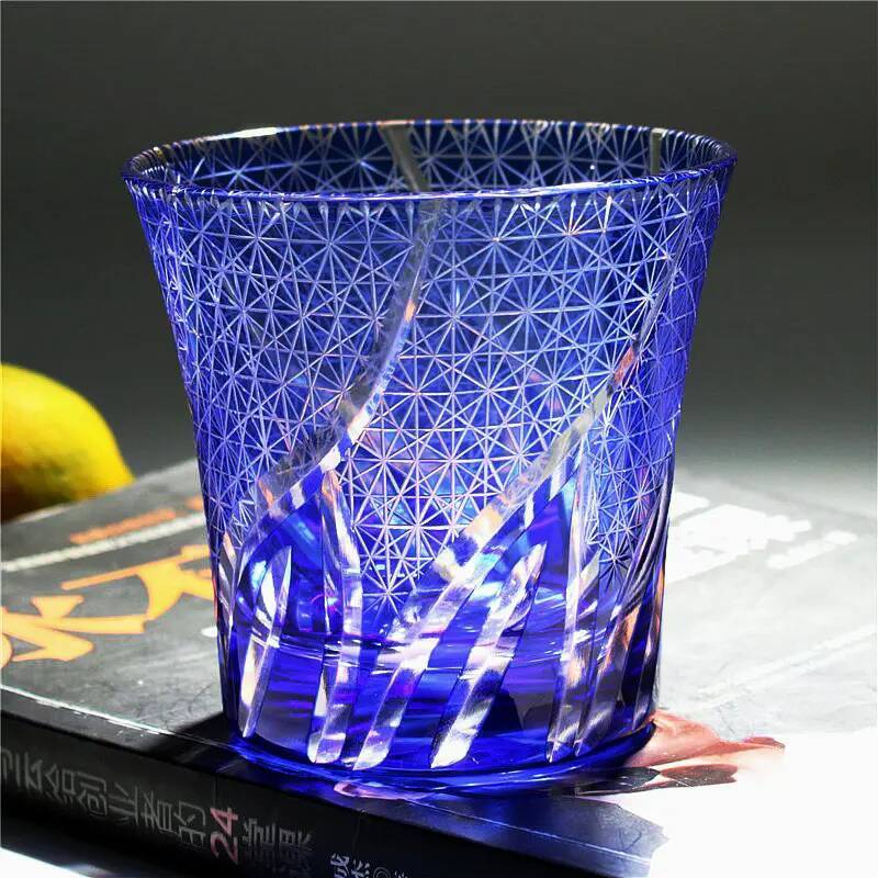

Most Cost-Effective Edo Kiriko Glass Hand Carving Colored Crystal Whiskey Cup Wine Glass Wineglass Fine Drinkware Wood Gift Box 260ml