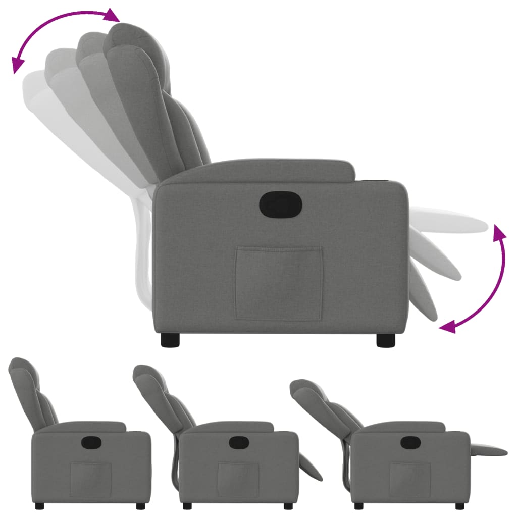 Relaxation Armchair Dark Grey Fabric