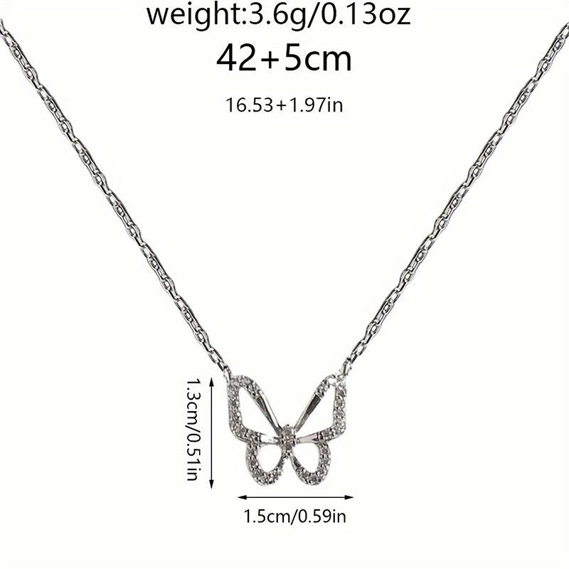 Diamond-encrusted Butterfly Sweater Chain Jewelry Women's Fashion Alloy Pendant Niche Versatile Light Luxury Necklace