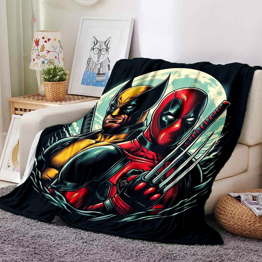 Marvel Heroes Moon Flannel Blanket Super Soft Warm Cozy Blanket For Sofa Bed Office Travel Allseason Home Decor Gift