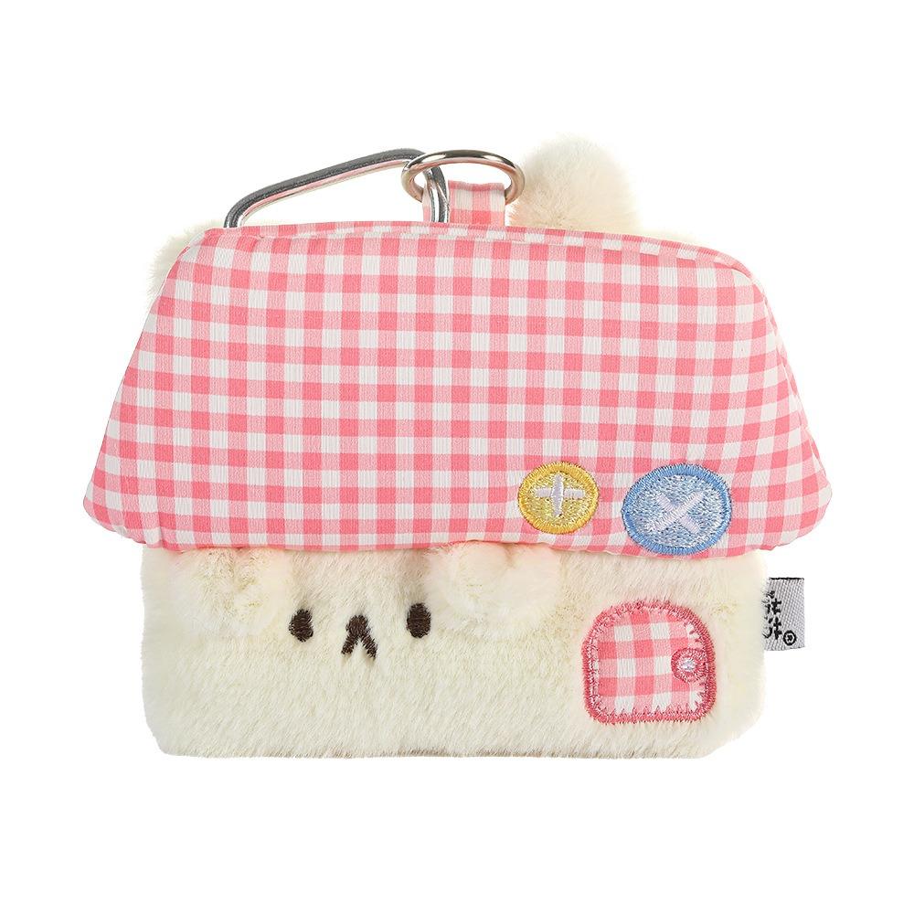 

Cute House Shape Coin Purse Large Capacity Card Holder Cartoon Mini Storage Bag розовый