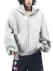 Damen Baggy Kapuzenpullover Niet-Spleißmantel Reißverschluss Strickjacke Jacke Harajuku Kleidung Herbst Winter