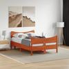Vidaxl Bed Frame Without Mattress, Waxed Brown, 120X200 Cm, Solid Pine