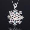 Huamei Jewelry Colorful Tourmaline Pendant Snowflake Micro Inlaid With Necklace Retro Luxury Clavicle Chain