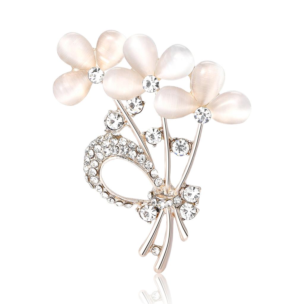 Kreatives Design Legierung Opal Bouquet Brosche High-End Temperament Damenbekleidung Brosche Ornament Anstecknadel