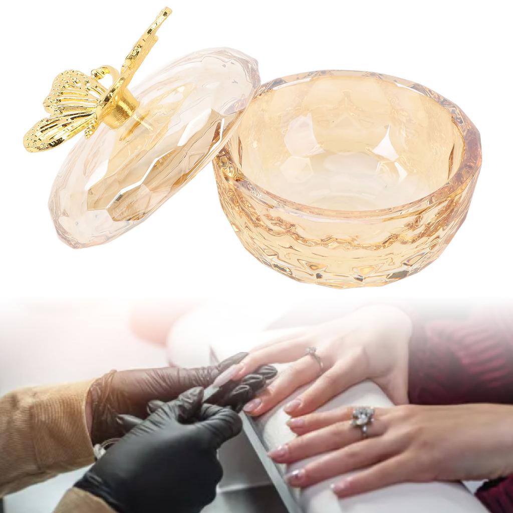 Nail Art Cup Large Capacity Multifunctional Dappen Dish Cup Transparent Glass Nail Art Dappen Dish W