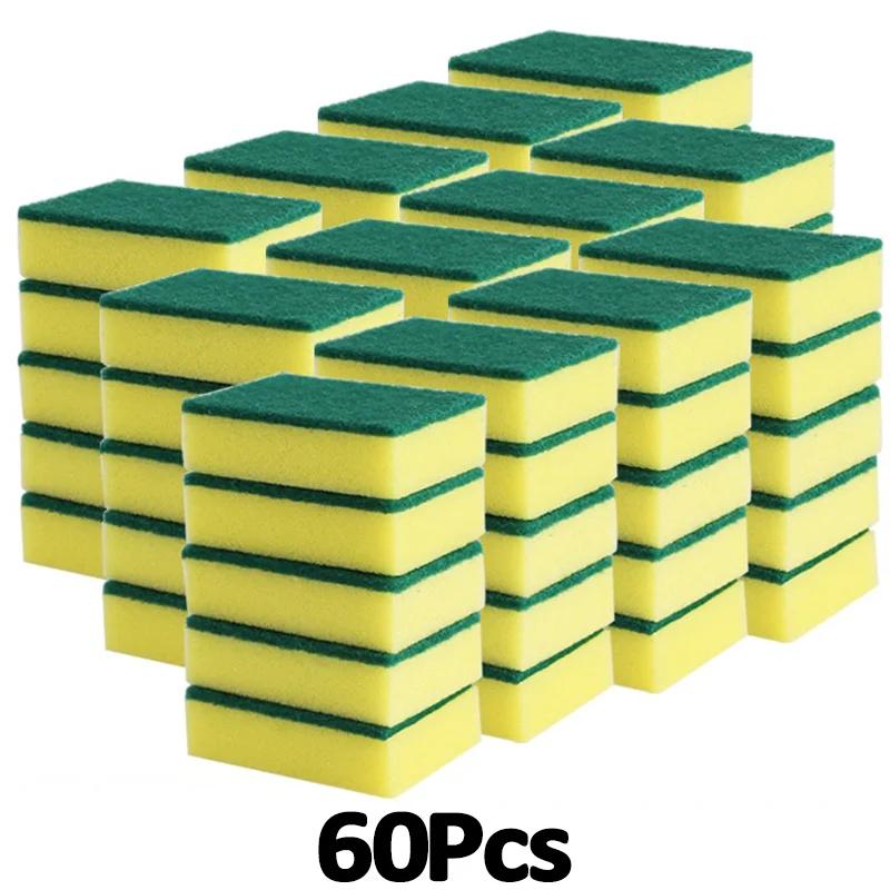 10-60Pcs Highly Absorbent Double-sided Sponges Nano Emery Magic Clean Pot Rust Stains Sponge Cleaning Brush Car Detailing Tools