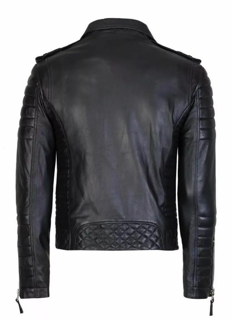 Lambskin Soft Stylish Men Jacket Black Genuine Lambskin Real Leather Handmade