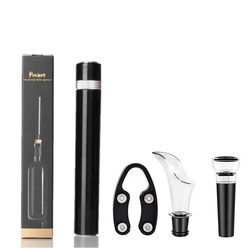 Air Pressure Bottle Opener Set Portable Corkscrew Wine Vacuum Stopper Pourer Foil Cutter Kit Kitchen Gadgets for Home1