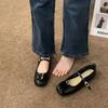 Fashion Flat shoes for women 2025 Spring and Autumn round toe French retro flat  solid color Mary Jane single shoe large size 42 43 44