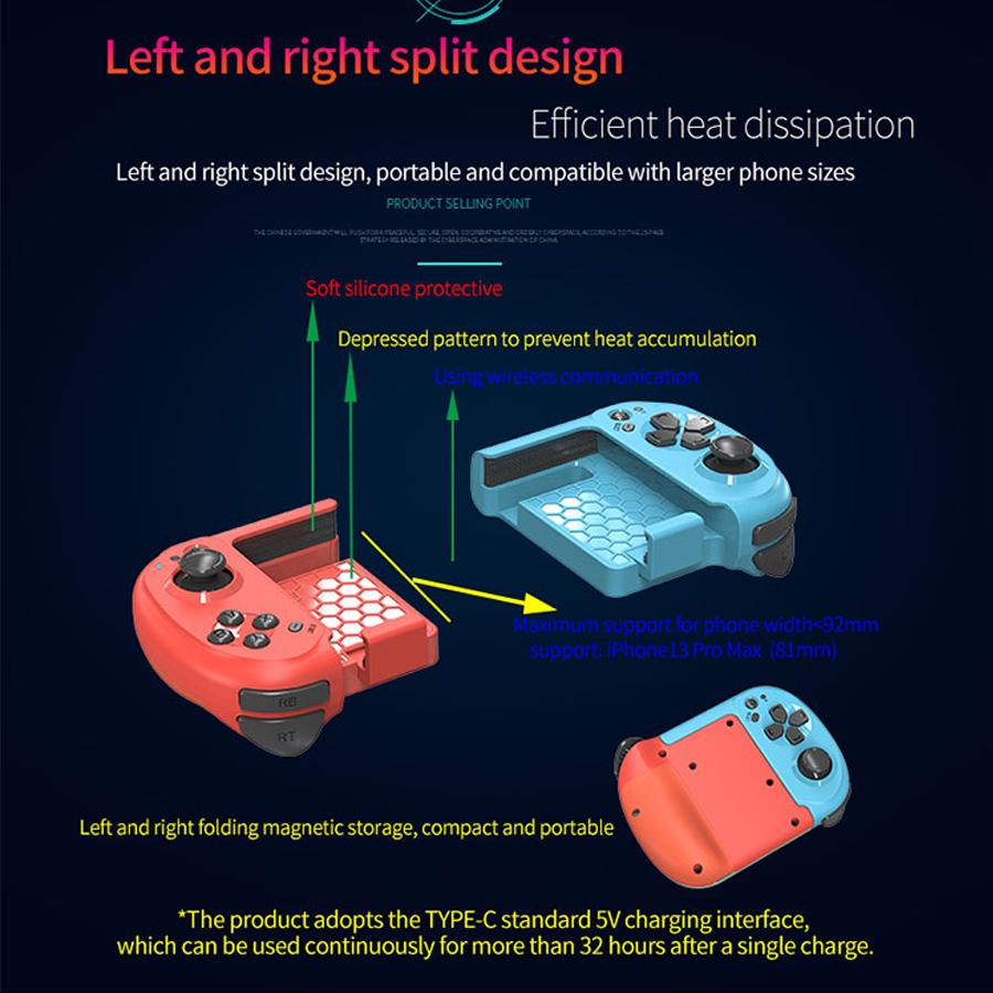 Wireless Gamepad Wireless Left Right Split Game Controller Bluetooth Gaming Joystick for Android for IOS for PC