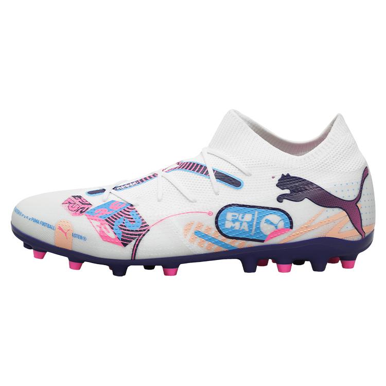 

New PUMA FUTURE 7 MATCH MG Multi Ground Artificial Ground Coverage Support Soccer Shoes Unisex White Blue Pink 108136-01 42.5