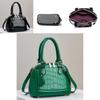 Urban Style Pu Stone Finish Clamshell Bag With Soft Structure For Daily Fashion